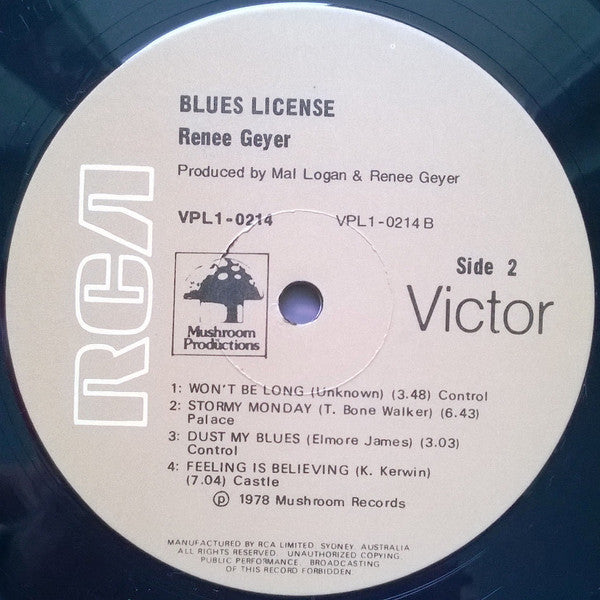 Renee Geyer – Blues License LP vinyl record, image 4 of 4