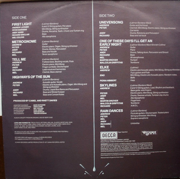 Camel – Rain Dances LP vinyl record, image 7 of 8