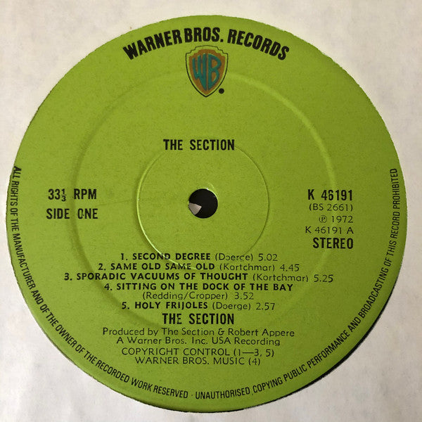 The Section – The Section LP vinyl record, image 5 of 5