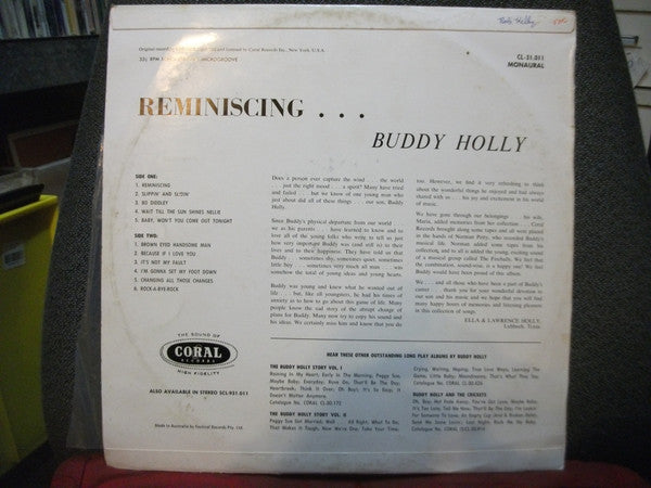 Buddy Holly – Reminiscing LP vinyl record, image 2 of 4