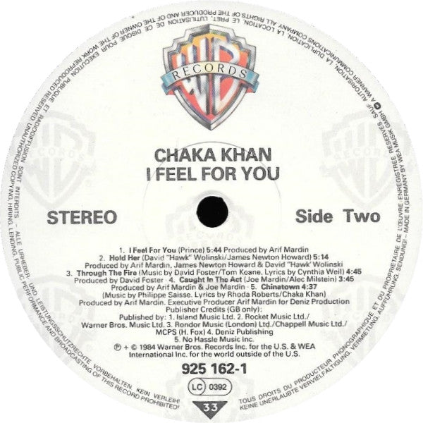 Chaka Khan – I Feel For You LP vinyl record, image 3 of 8