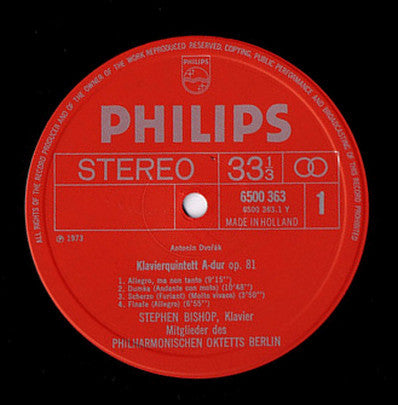 Antonín Dvořák, Stephen Bishop, Philharmonisches Oktett Berlin – Klavierquintett Op.81 / Streichquintett Op.97 LP vinyl record, image 2 of 3