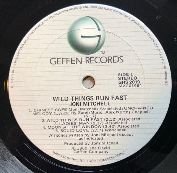 Joni Mitchell – Wild Things Run Fast LP vinyl record, image 5 of 6