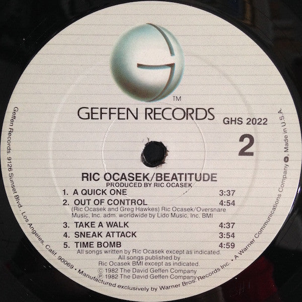 Ric Ocasek – Beatitude LP vinyl record, image 4 of 6