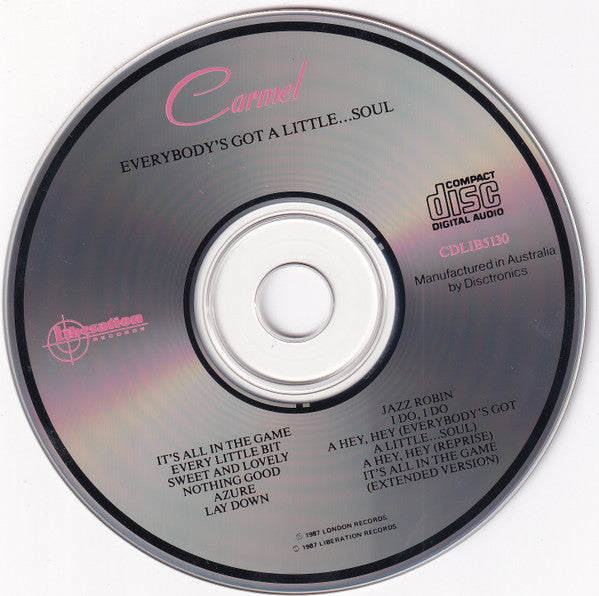 Carmel – Everybody's Got A Little...Soul LP vinyl record, image 3 of 5