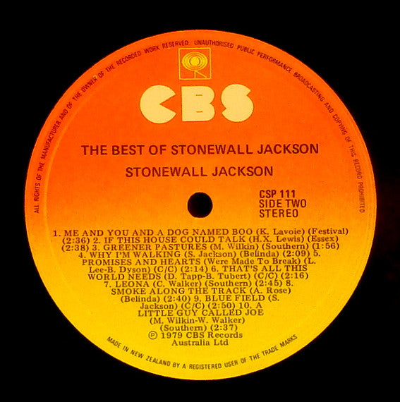 Stonewall Jackson – The Best Of Stonewall Jackson LP vinyl record, image 4 of 4