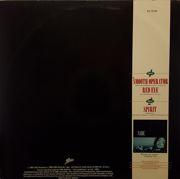 Sade – Smooth Operator 12" vinyl record, image 3 of 3