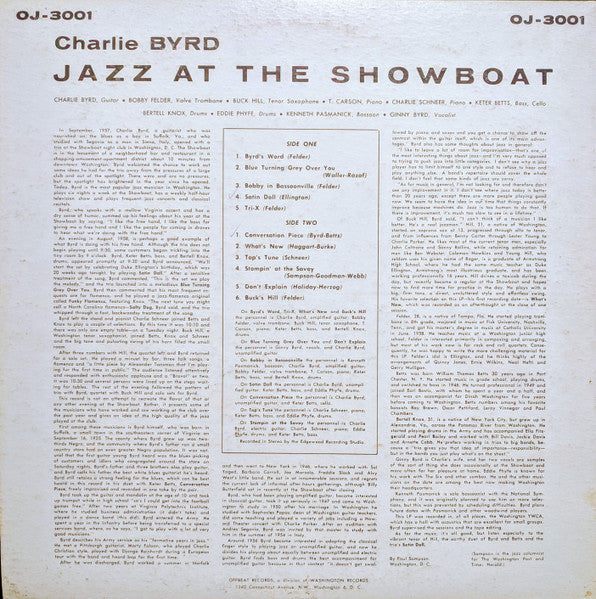 Charlie Byrd – Jazz At The Showboat LP vinyl record, image 2 of 4