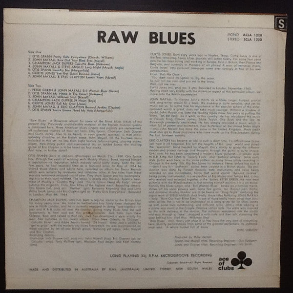 Various – Raw Blues LP vinyl record, image 2 of 4