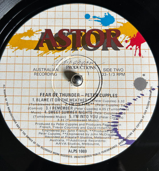 Peter Cupples – Fear Of Thunder LP vinyl record, image 3 of 3