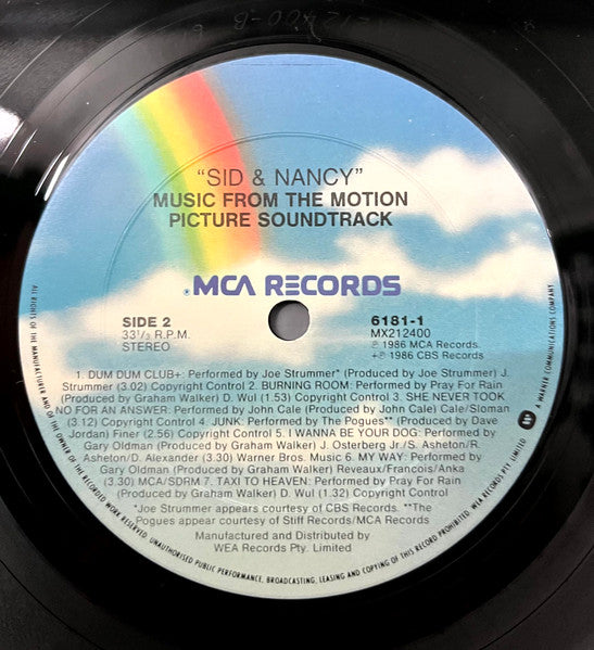Various – Sid & Nancy: Love Kills (Music From The Motion Picture Soundtrack) LP vinyl record, image 4 of 4