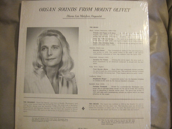 Diana Lee Metzker – Organ Sounds From Mount Olivet LP vinyl record, image 2 of 3