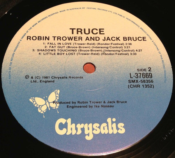 Robin Trower, Jack Bruce – Truce LP vinyl record, image 3 of 4
