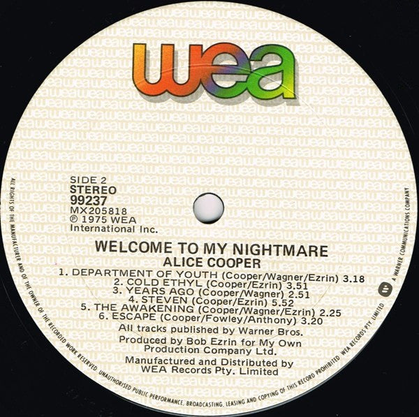 Alice Cooper – Welcome To My Nightmare LP vinyl record, image 4 of 6