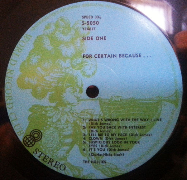 The Hollies – For Certain Because... LP vinyl record, image 3 of 5