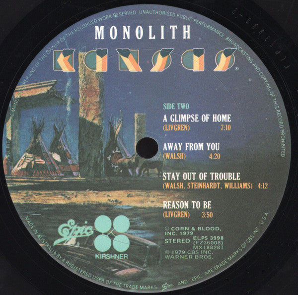 Kansas – Monolith LP vinyl record, image 4 of 6