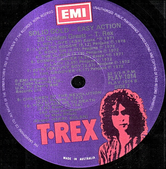 T. Rex – Solid Gold - Easy Action, 20 Golden Greats LP vinyl record, image 4 of 4
