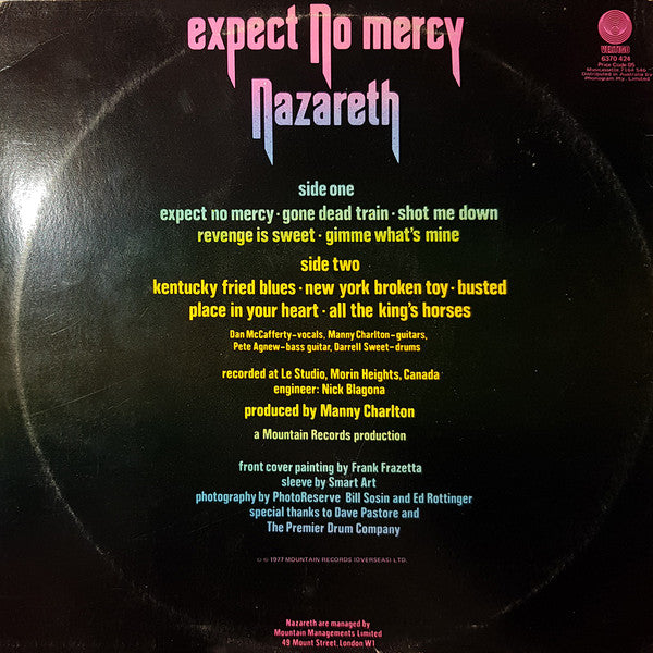 Nazareth – Expect No Mercy LP vinyl record, image 2 of 3