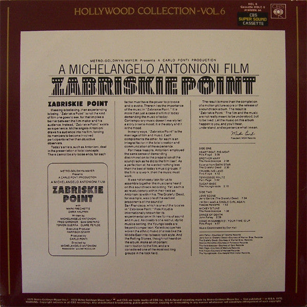 Various – Music From The Motion Picture Sound Track Zabriskie Point LP vinyl record, image 2 of 7