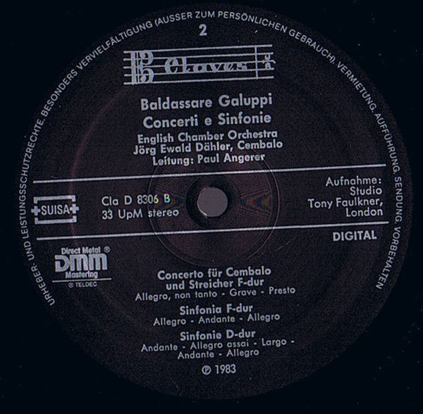 Baldassare Galuppi, English Chamber Orchestra, Jörg Ewald Dähler, Paul Angerer – Concerti E Sinfonie LP vinyl record, image 6 of 6