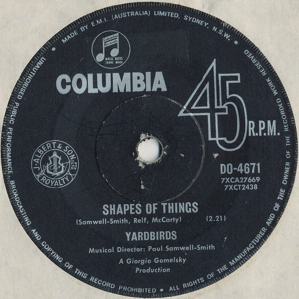 The Yardbirds – Shapes Of Things / You're A Better Man Than I 7" vinyl record, image 1 of 2