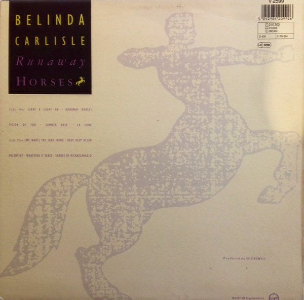 Belinda Carlisle – Runaway Horses LP vinyl record, image 2 of 6