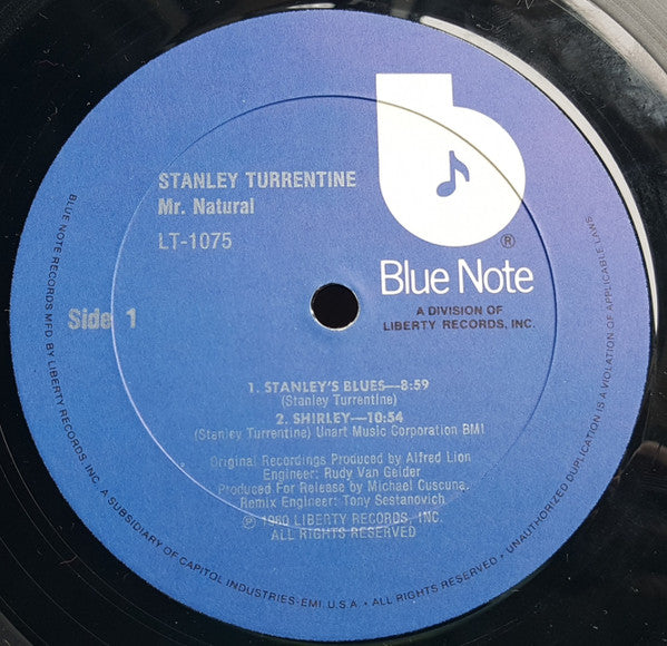 Stanley Turrentine – Mr. Natural LP vinyl record, image 3 of 4