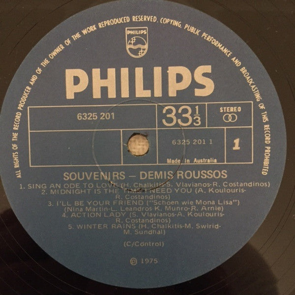 Demis Roussos – Souvenirs LP vinyl record, image 3 of 4