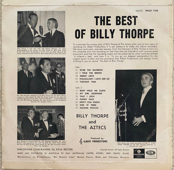 Billy Thorpe And The Aztecs – The Best Of Billy Thorpe LP vinyl record, image 2 of 4