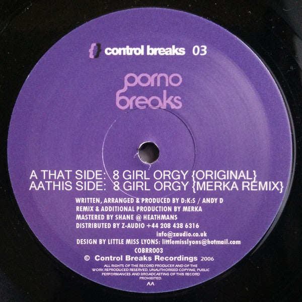 Porno Breaks – 8 Girl Orgy 12" vinyl record, image 1 of 2