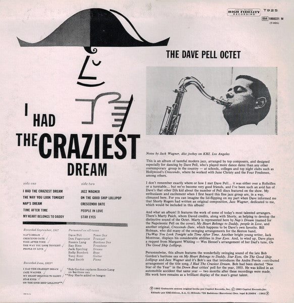 Dave Pell Octet – I Had The Craziest Dream LP vinyl record, image 2 of 5