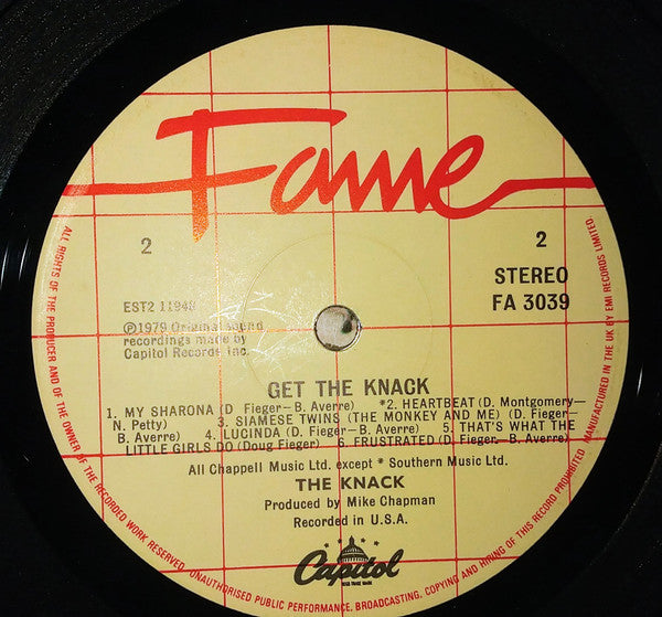 The Knack – Get The Knack LP vinyl record, image 4 of 4