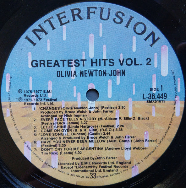 Olivia Newton-John – Olivia Newton-John's Greatest Hits Vol. 2 LP vinyl record, image 5 of 6