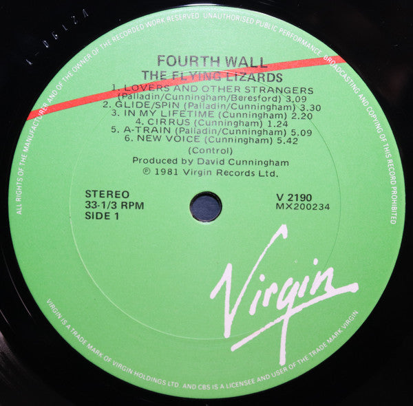 The Flying Lizards – Fourth Wall LP vinyl record, image 4 of 4