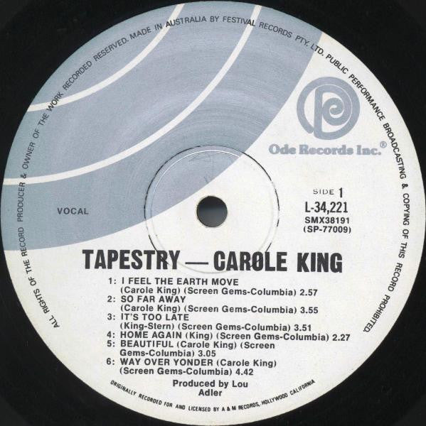 Carole King – Tapestry LP vinyl record, image 2 of 7