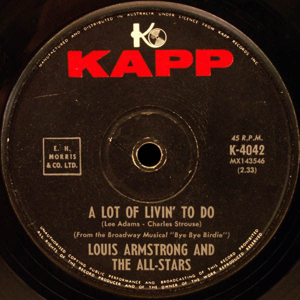 Louis Armstrong And His All-Stars – Hello, Dolly! 7" vinyl record, image 2 of 2