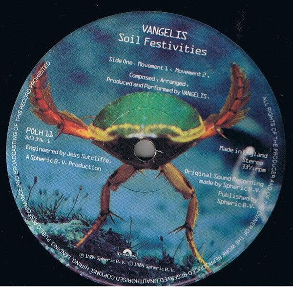 Vangelis – Soil Festivities LP vinyl record, image 4 of 4