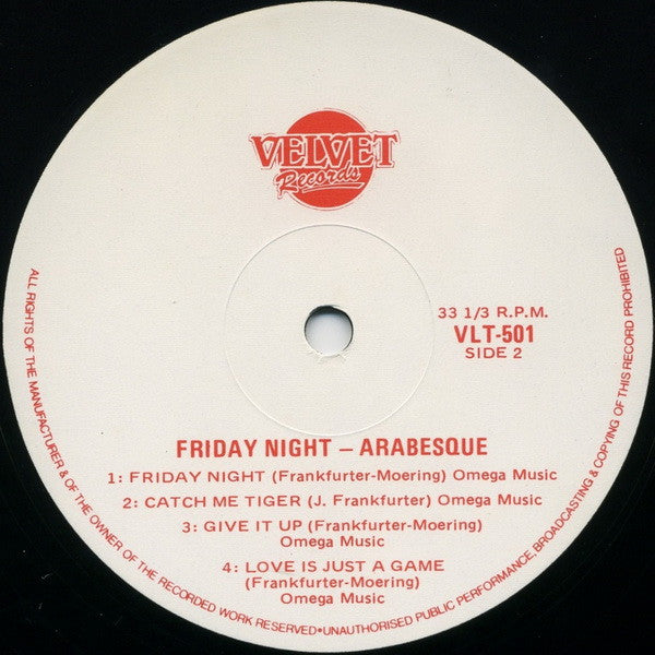 Arabesque – Friday Night LP vinyl record, image 4 of 4