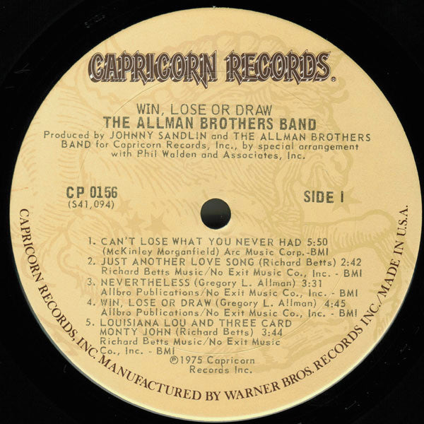 The Allman Brothers Band – Win, Lose Or Draw LP vinyl record, image 5 of 7