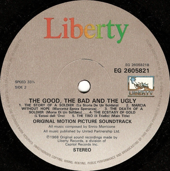 Ennio Morricone – The Good, The Bad And The Ugly - Original Motion Picture Soundtrack LP vinyl record, image 4 of 4