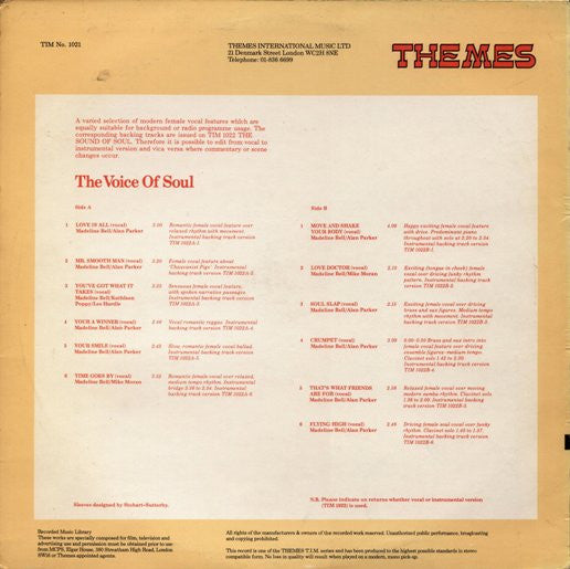 Alan Parker, Madeline Bell – The Voice Of Soul LP vinyl record, image 2 of 2