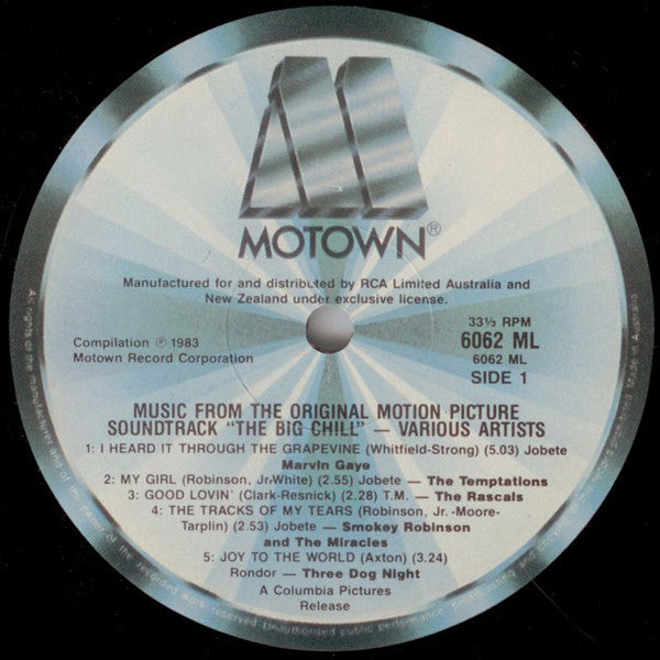 Various – The Big Chill (Original Motion Picture Soundtrack) LP vinyl record, image 3 of 4