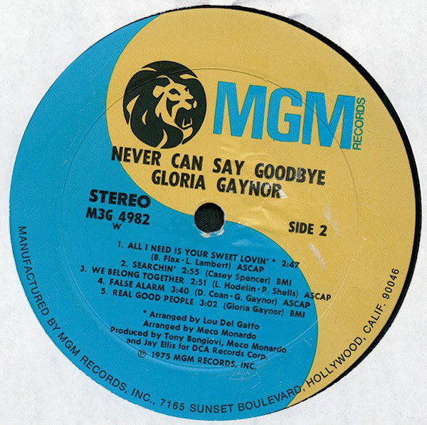 Gloria Gaynor – Never Can Say Goodbye LP vinyl record, image 4 of 4