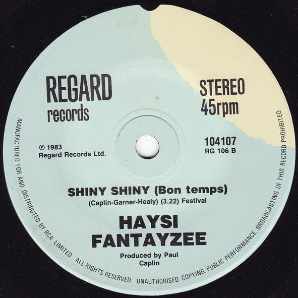 Haysi Fantayzee – Shiny Shiny 7" vinyl record, image 2 of 2