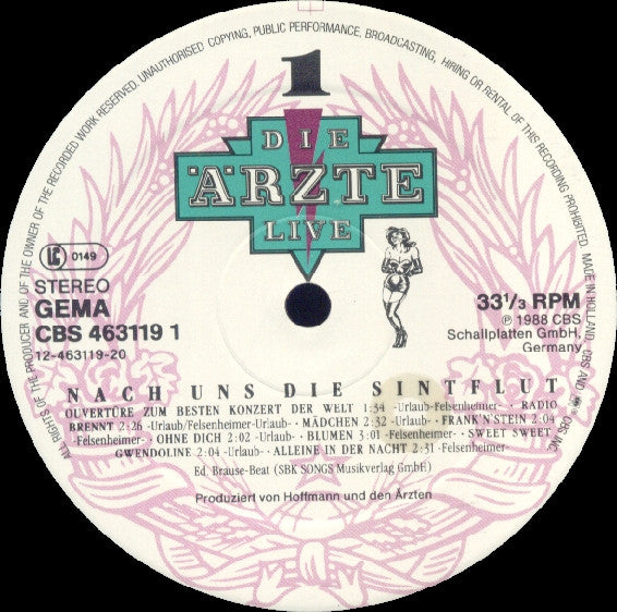 Die Ärzte – Live (Nach Uns Die Sintflut) (3xLP) LP vinyl record, image 3 of 10