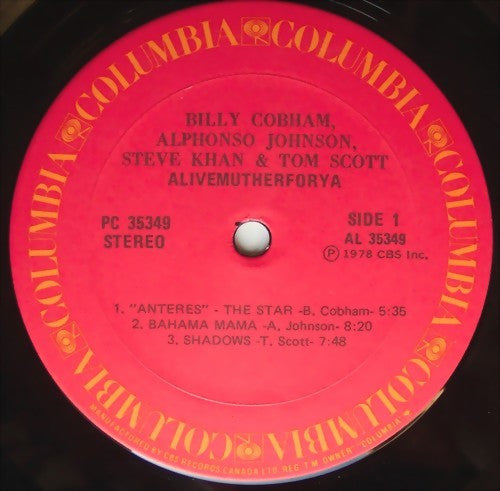 Billy Cobham, Steve Khan, Alphonso Johnson, Tom Scott – Alivemutherforya LP vinyl record, image 3 of 4