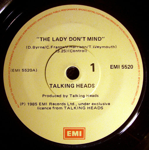 Talking Heads – The Lady Don't Mind 7" vinyl record, image 1 of 2