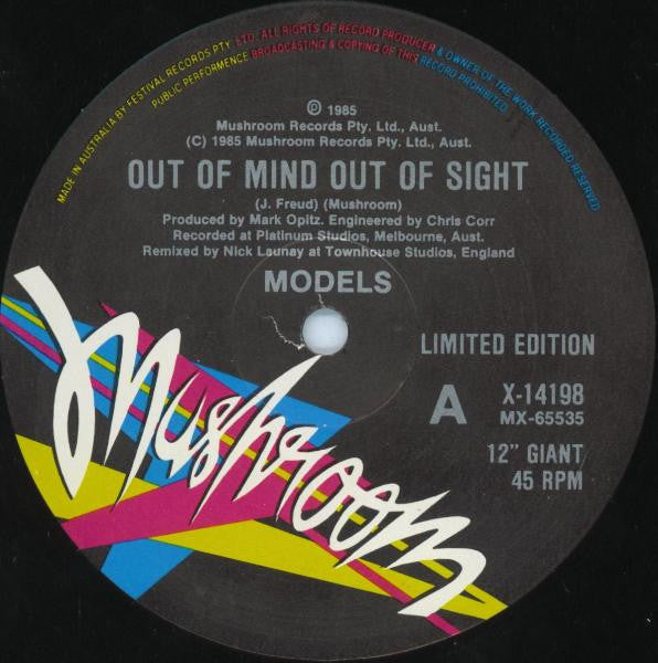 Models – Out Of Mind Out Of Sight 12" vinyl record, image 3 of 5