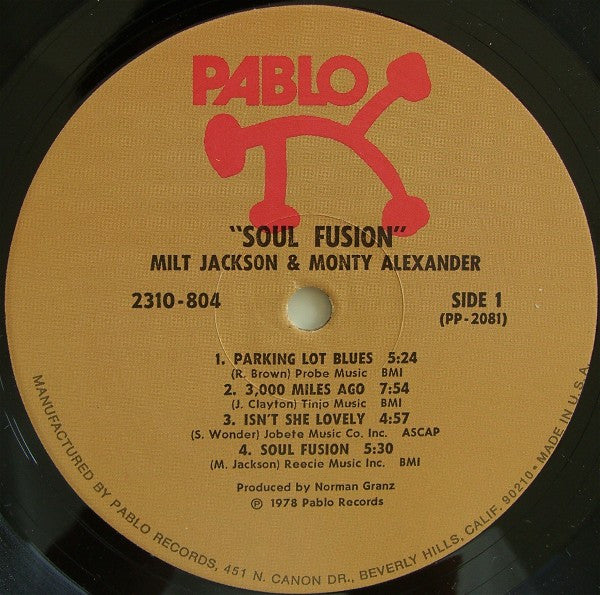 Milt Jackson, The Monty Alexander Trio – Soul Fusion LP vinyl record, image 5 of 6
