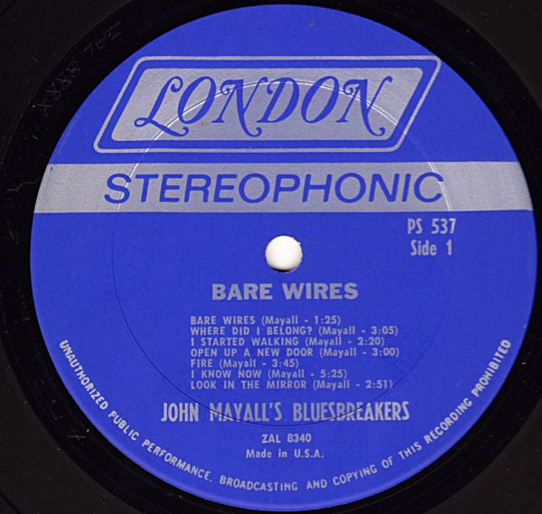 John Mayall & The Bluesbreakers – Bare Wires LP vinyl record, image 5 of 10